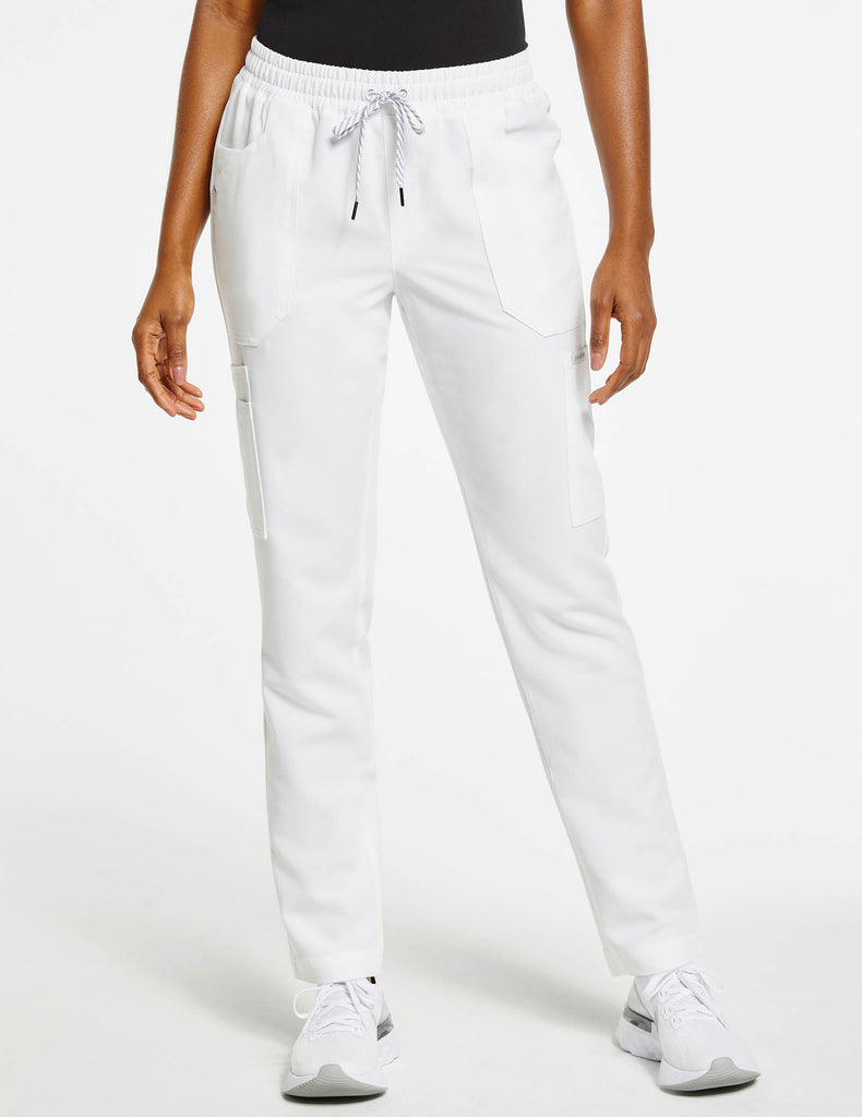 Jaanuu Women's 8-Pocket Slim Cargo Pant White - J95102-WHTW-XL by scrub-supply.com