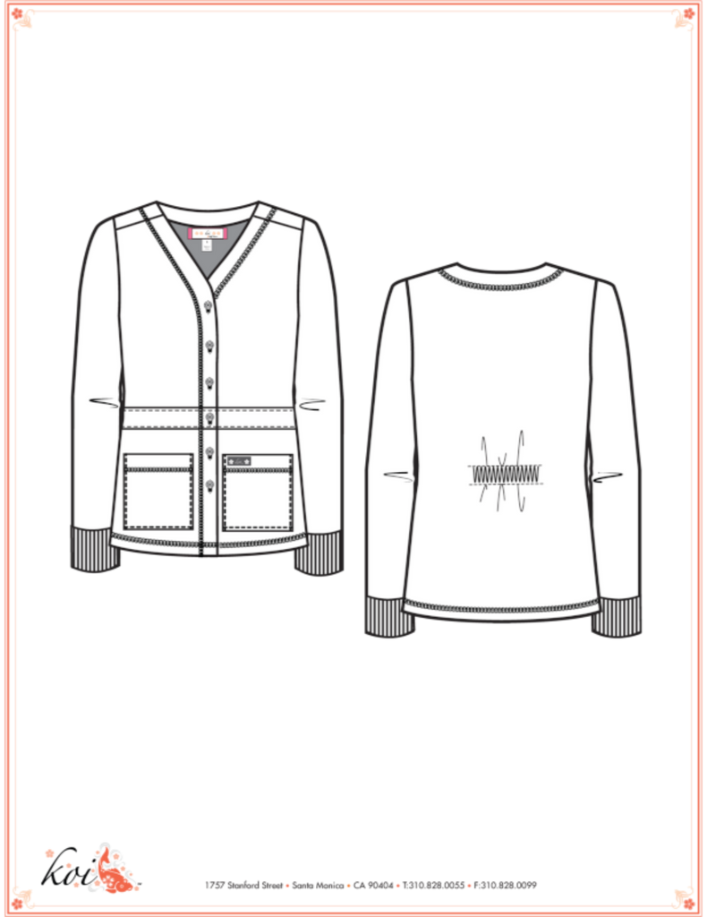 Koi Claire Sweater Navy -  by scrub-supply.com