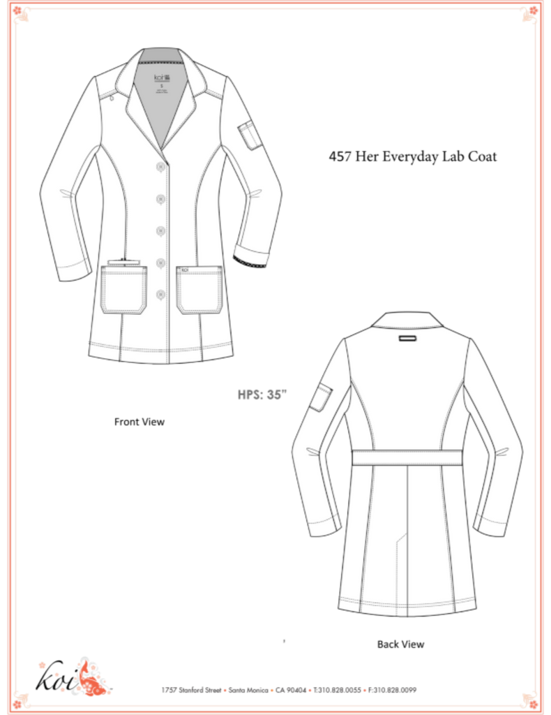 Koi Her Everyday Lab Coat White -  by scrub-supply.com