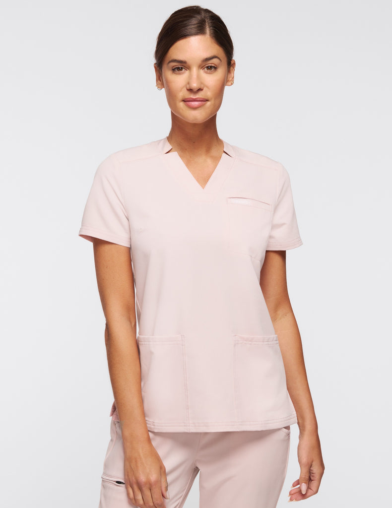 Jaanuu Women's Relaxed 3-Pocket Top - Plussize Blushing Pink - J96172C-BSPW-2X by scrub-supply.com
