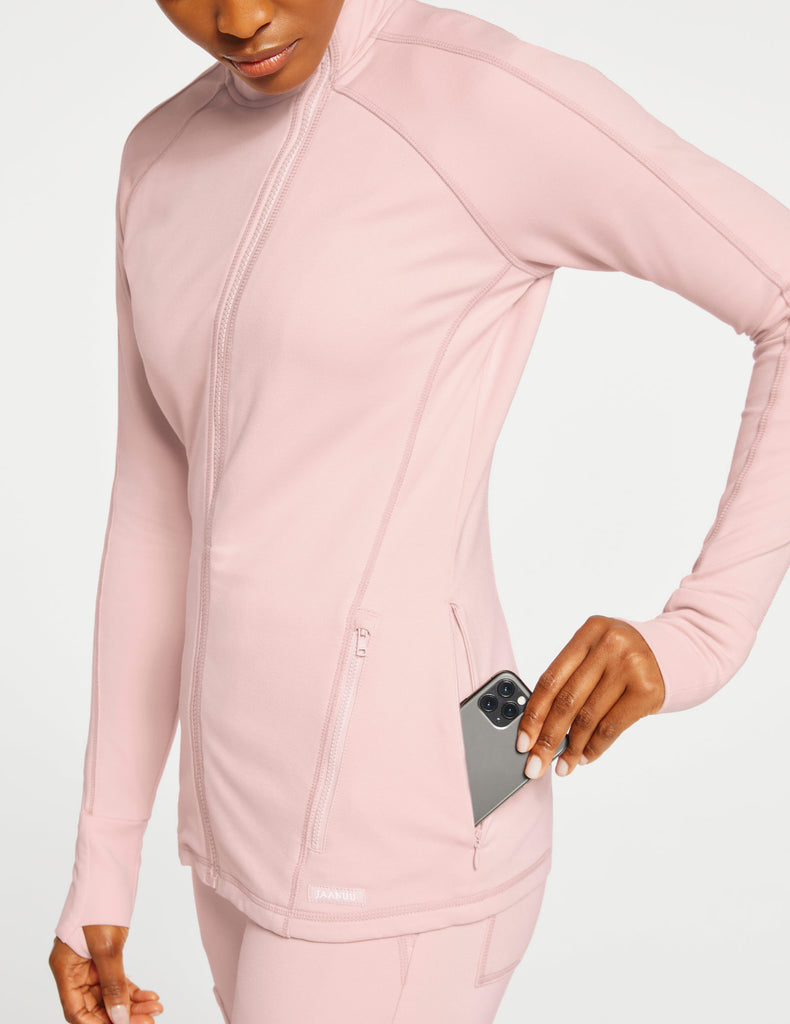 Jaanuu Women's Slim Athletic Jacket Blushing Pink -  by scrub-supply.com
