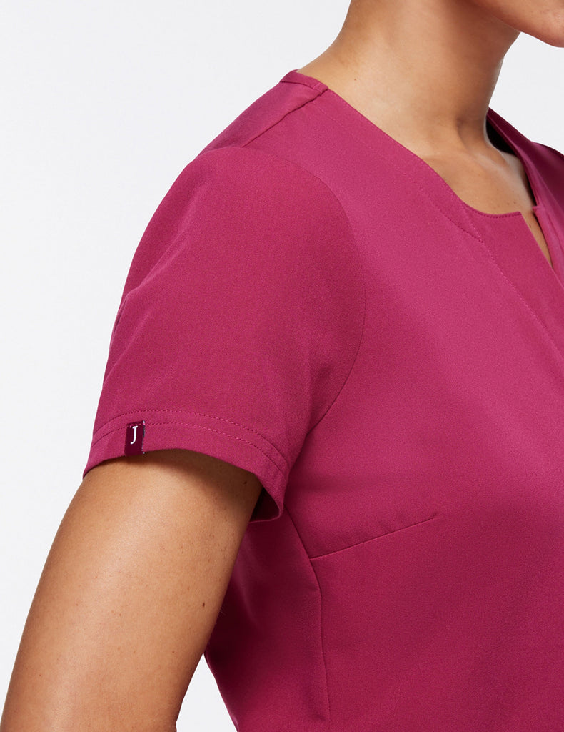 Jaanuu Women's 1-Pocket Tuck-In Top Blushing Pink -  by scrub-supply.com