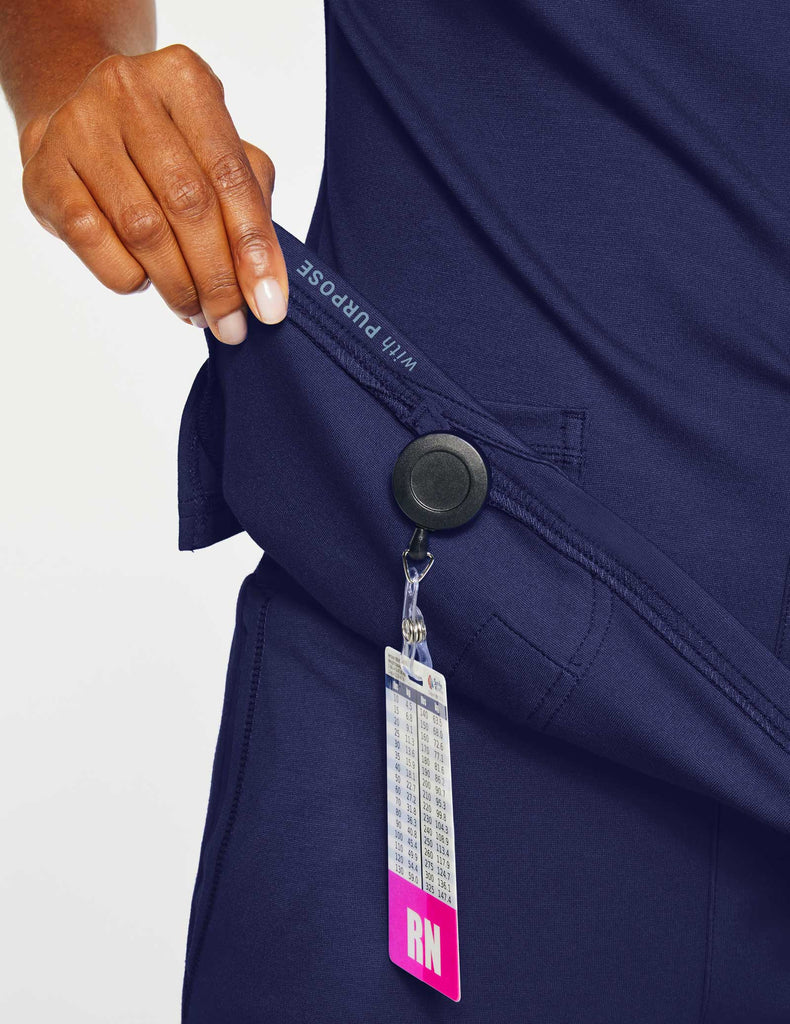 Jaanuu Women's 4-Pocket V-Neck Top Blushing Pink -  by scrub-supply.com