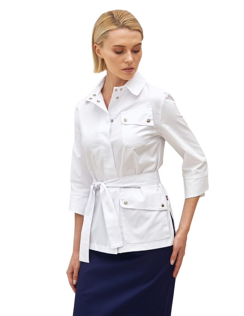 Treat in Style Medical Jacket White -  by scrub-supply.com