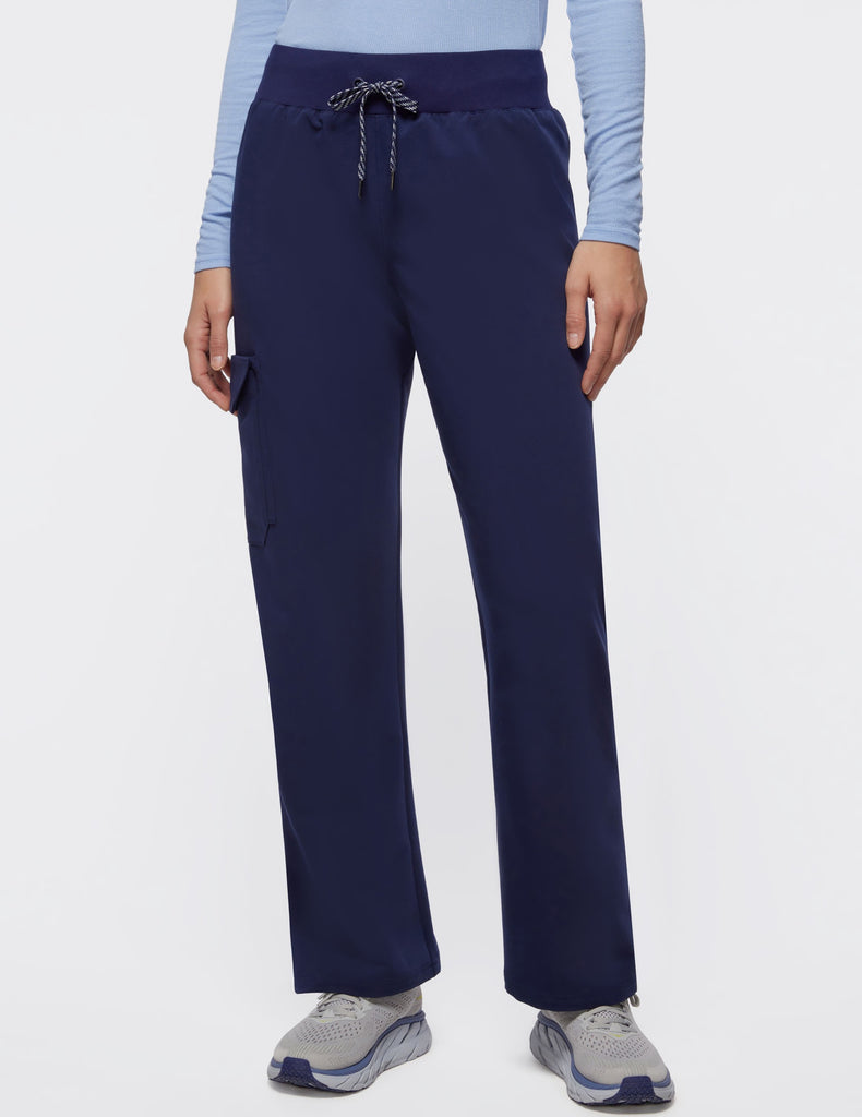 Jaanuu Women's 4-Pocket Relaxed Essential Pant - Petite Navy - J95165P-NAVW-XL by scrub-supply.com