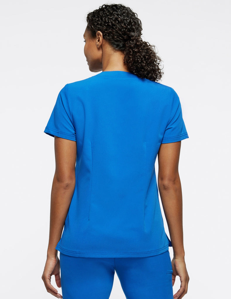 Jaanuu Women's Relaxed 3-Pocket Top - Plussize Royal Blue -  by scrub-supply.com