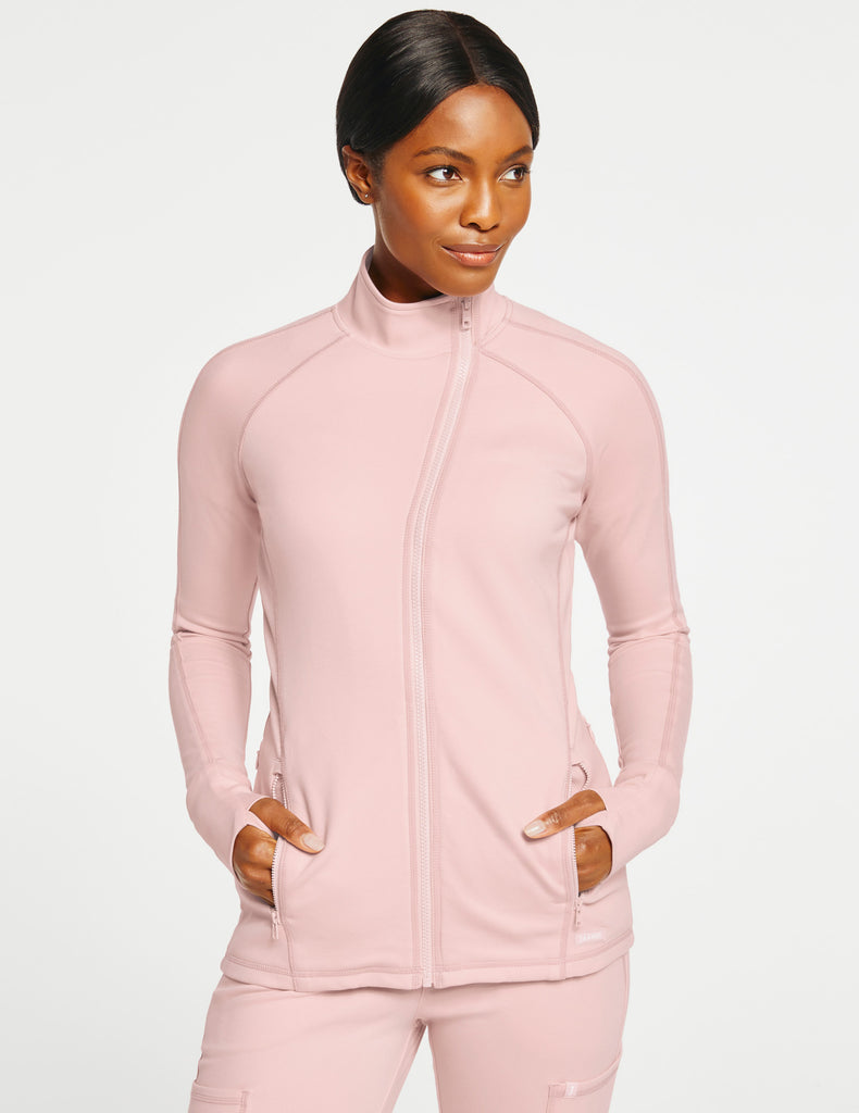 Jaanuu Women's Slim Athletic Jacket Blushing Pink - C94037-BSPT-XL by scrub-supply.com