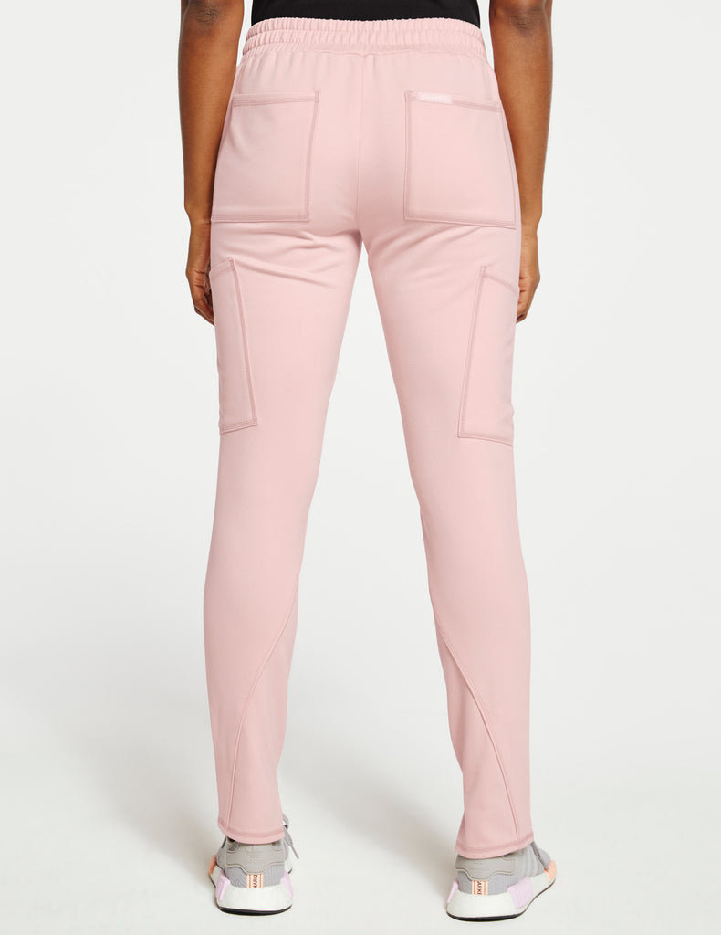 Jaanuu Women's Slim Cargo Pant - Petite Blushing Pink -  by scrub-supply.com