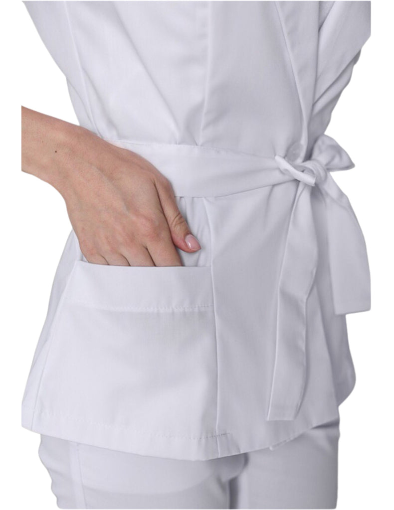 Treat in Style Scrub Vest Top White -  by scrub-supply.com