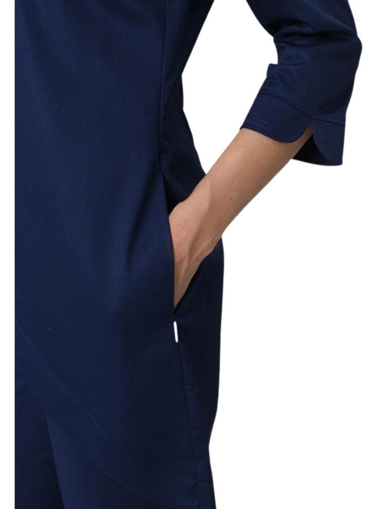 Treat in Style Elegant Long-Sleeve Blue -  by scrub-supply.com