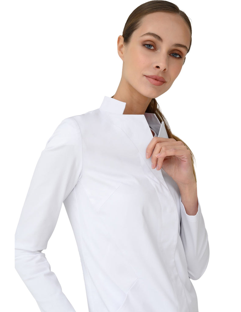 Treat in Style Women's Minimalistic Lab Coat White -  by scrub-supply.com