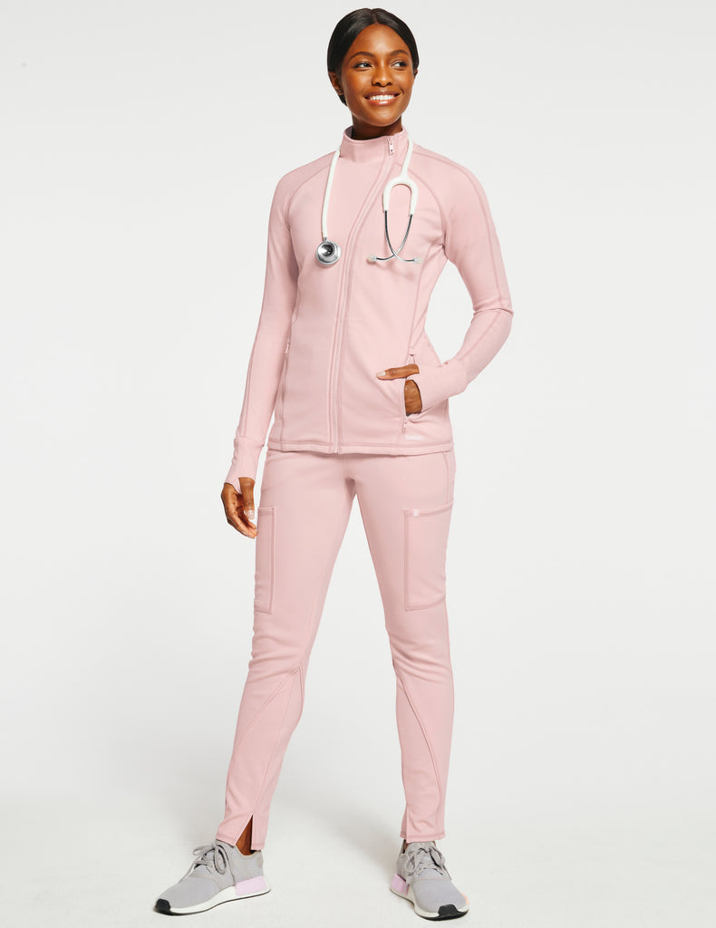 Jaanuu Women's Slim Athletic Jacket Blushing Pink -  by scrub-supply.com
