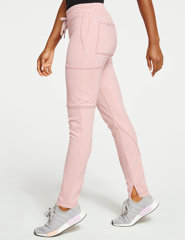 Jaanuu Women's Slim Cargo Pant - Petite Blushing Pink -  by scrub-supply.com