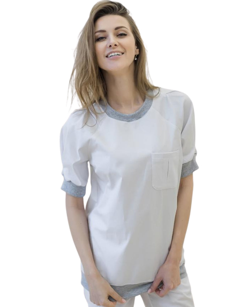 Treat in Style Sporty Top White - LK125-0105-1-50 by scrub-supply.com
