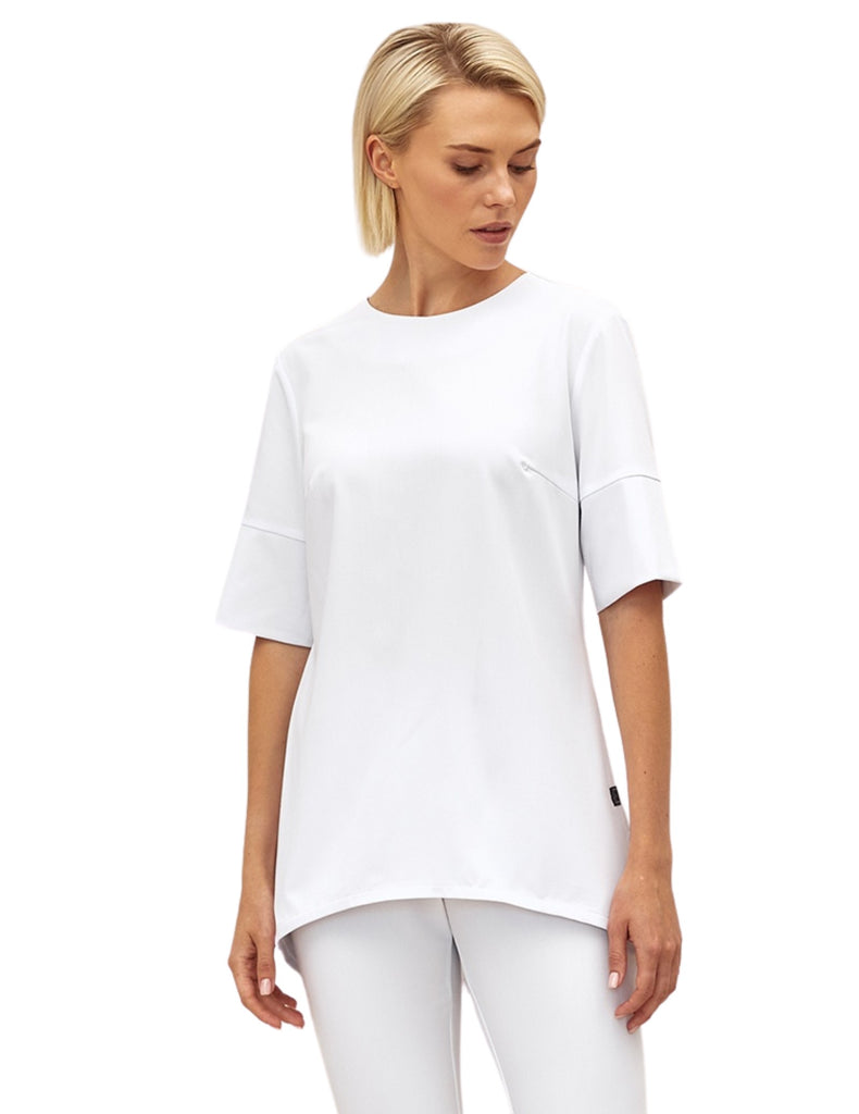 Treat in Style Women's Minimalistic Medical Blouse White - LK1008-0100-1-50 by scrub-supply.com