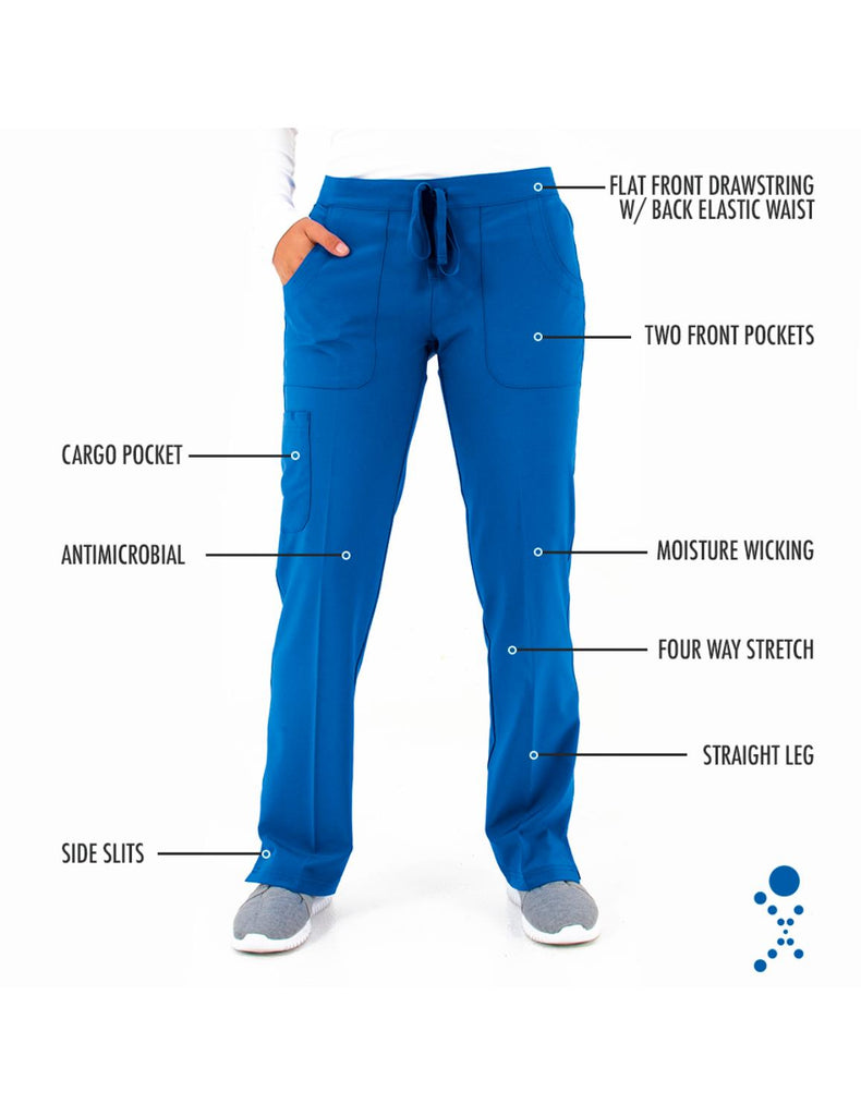 Life Threads Women's Active Straight Leg Cargo Pant - Tall Ceil Blue -  by scrub-supply.com