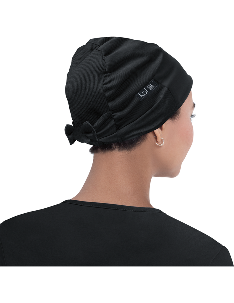 Koi Surgical Hats Black -  by scrub-supply.com