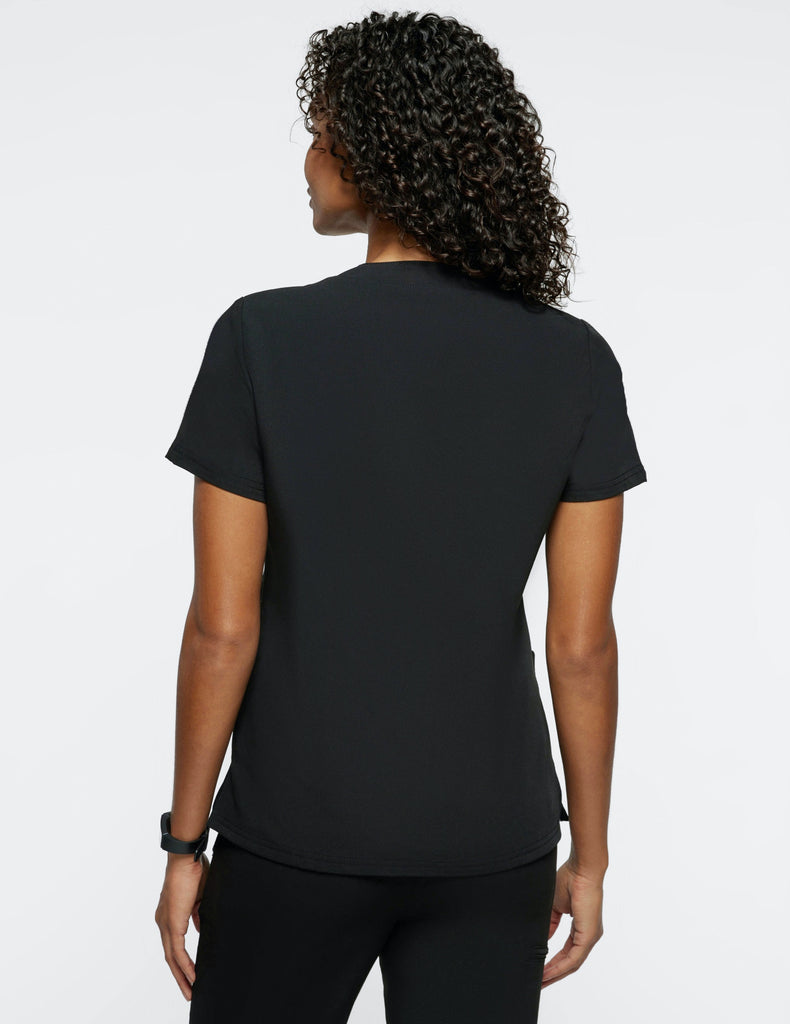 Jaanuu Women's Relaxed 3-Pocket Top - Plussize Black -  by scrub-supply.com