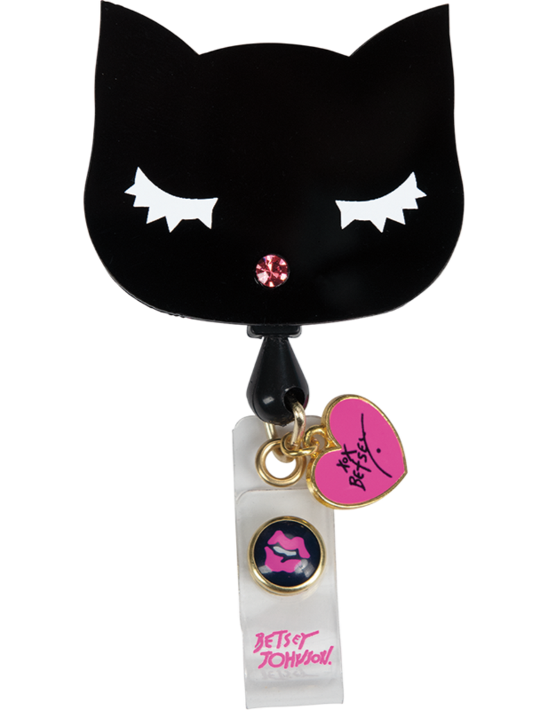 Koi Betsey Retractable Badges Black Cat - BA156-CBG-OS by scrub-supply.com