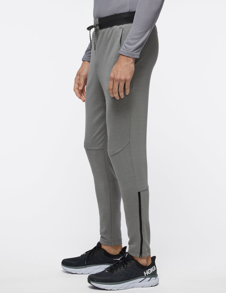 Jaanuu Men's 4-Pocket Ankle Zip Pant Heather Charcoal -  by scrub-supply.com