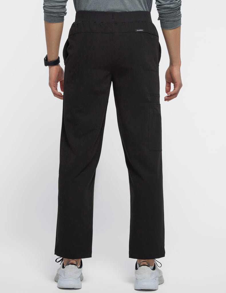 Jaanuu Men's 6-Pocket Cargo Pant Black -  by scrub-supply.com